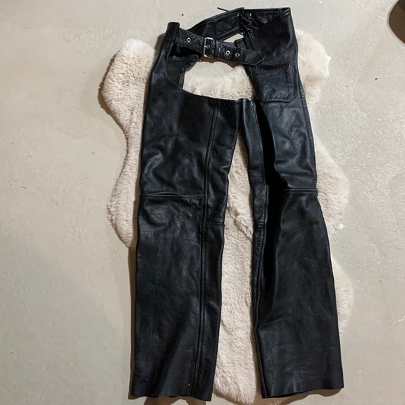z1R Other - Z1R Leather Motorcycle Black Chaps Mens Small S
